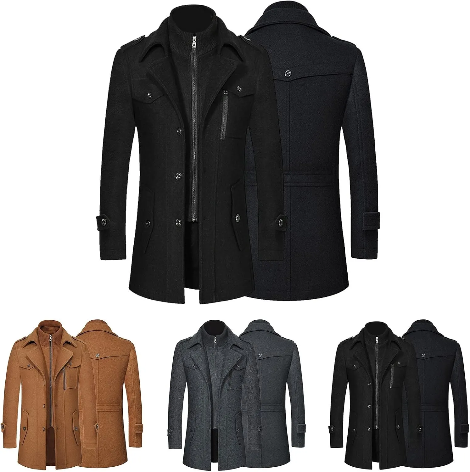 Mens Rain Jacket British Long Trench Coat Men Raincoat Fog Trench Coat Men Wool Overcoat Fog Trench Coat Men Big And