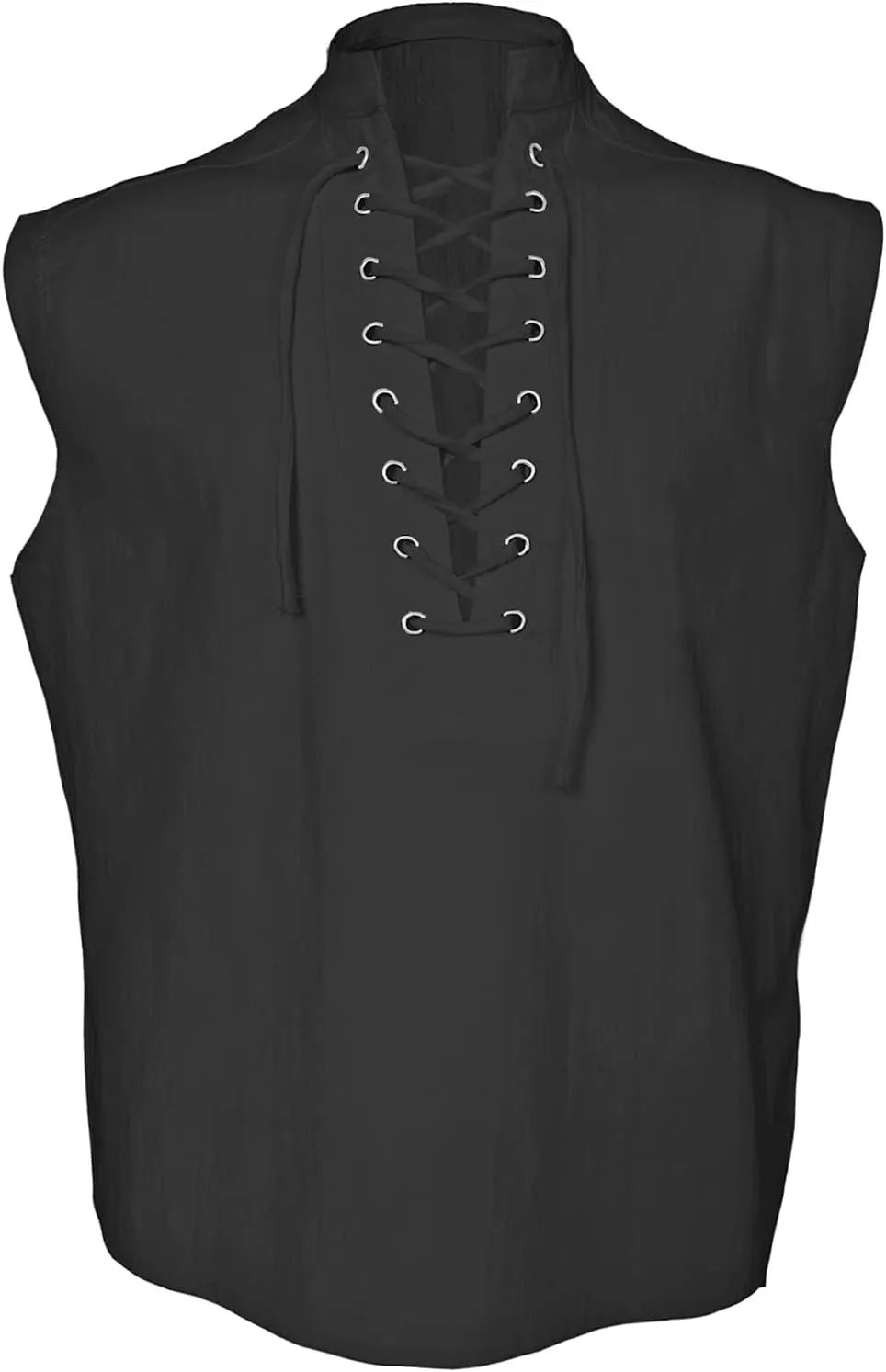 Mens Renaissance Shirt Medieval Viking Lace Up Sleeveless Shirts Pirate T-Shirt Costume Victorian Tank Top