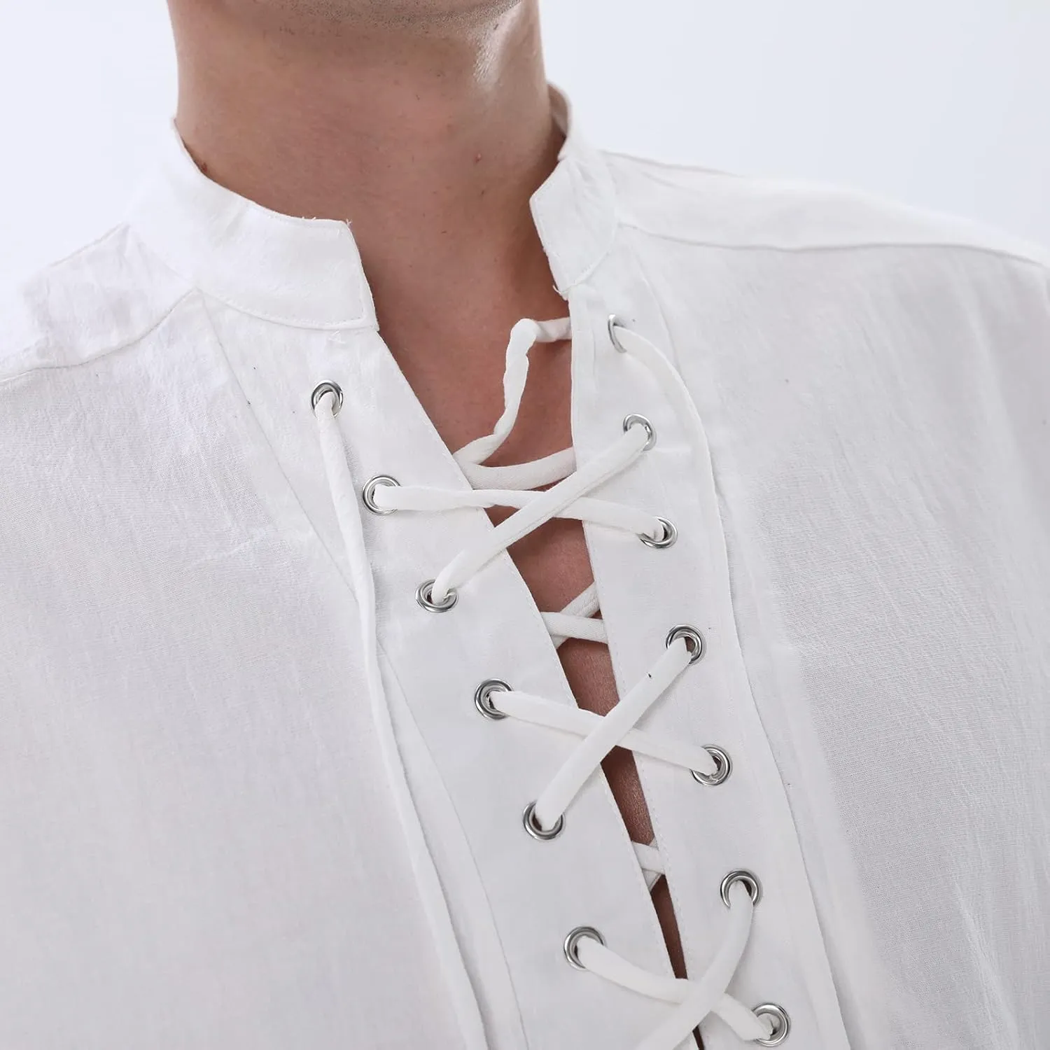 Mens Renaissance Shirt Medieval Viking Lace Up Sleeveless Shirts Pirate T-Shirt Costume Victorian Tank Top