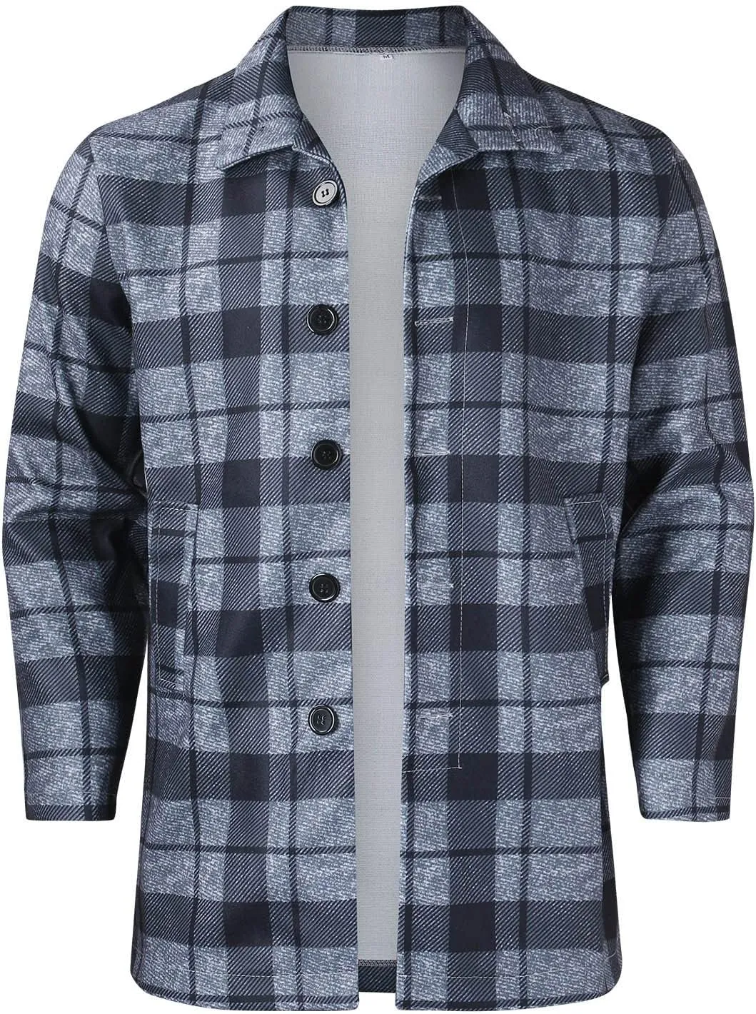 Mens Single Breasted Trench Coat Winter Wool Blend Pea Coat Oversized Warm Lapel Work Business Jacket Outerwear Coats