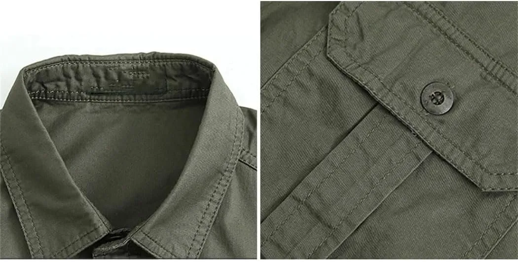 Men's Summer Quick Dry Short Sleeve Tactical Shirt Thin Lapel Cargo Shirts Tops Outdoor Hiking Military Shirt