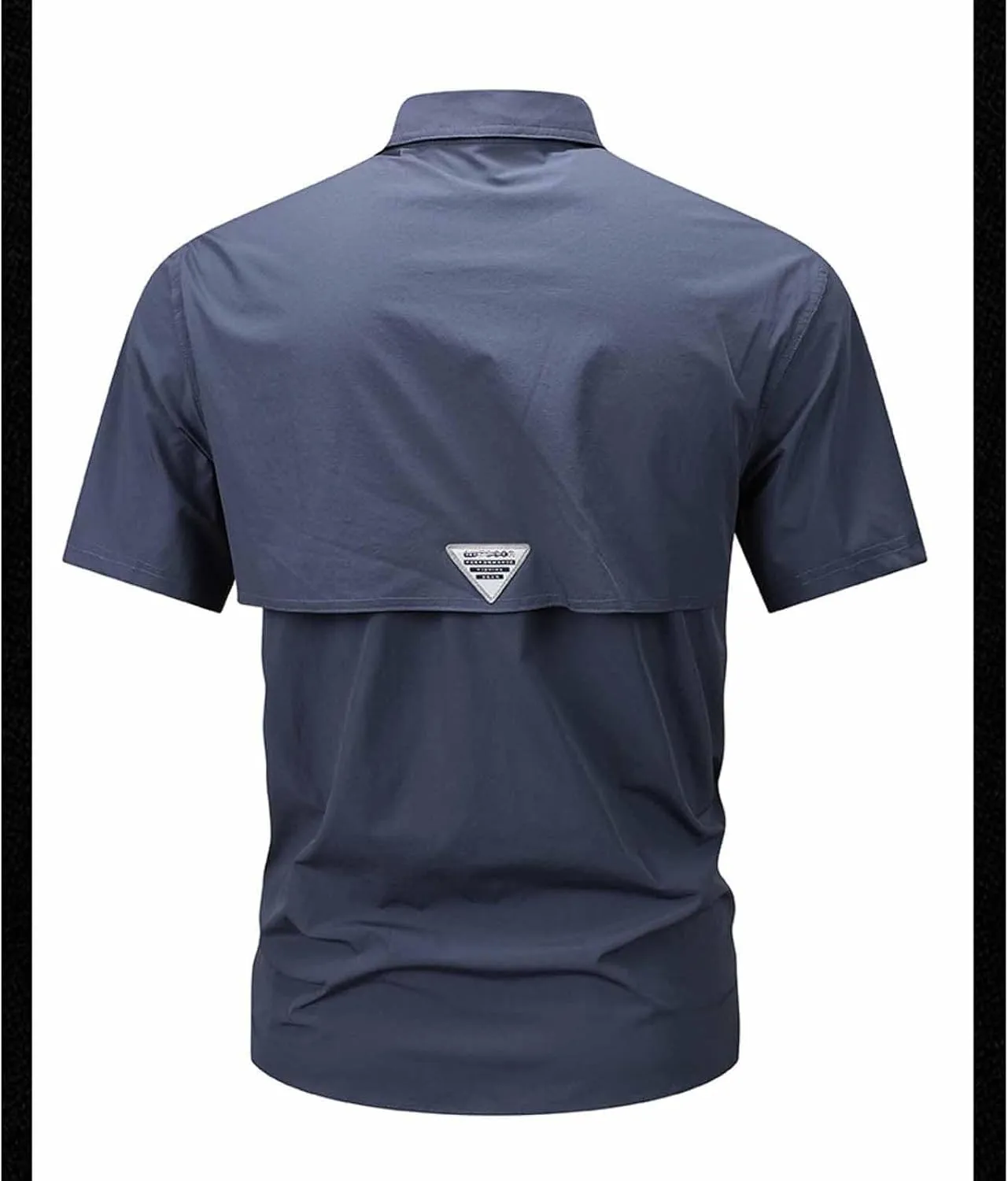 Men's Summer Short Sleeve Shirt Stretch Quick Dry Thin T-Shirt with Pocket Work Slim Button Top