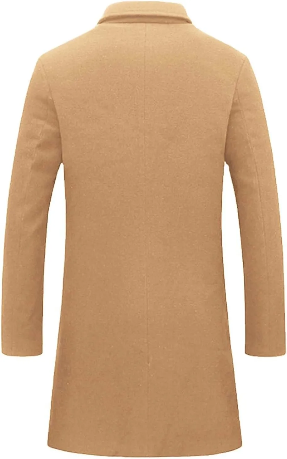 Mens Trench Coat Long Winter Overcoat Cable Knit Tunic Button Up Plain Shawl Overcoat Winter Casual Peacoat Jacket