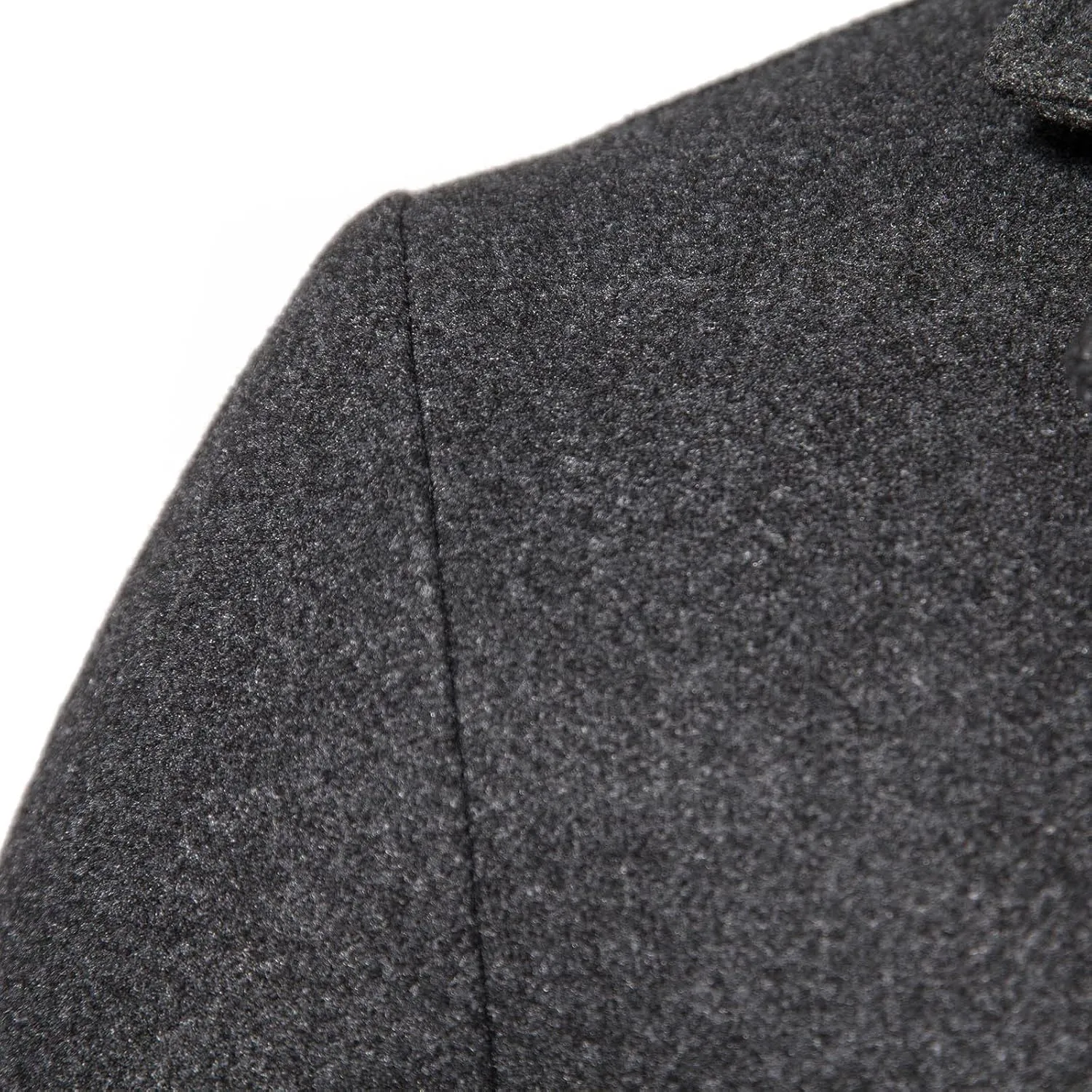 Men's Winter Trench Coat Full Length Single Breasted Warm Pea coat Wool Blend Long Windbreaker Notch Lapel Overcoat