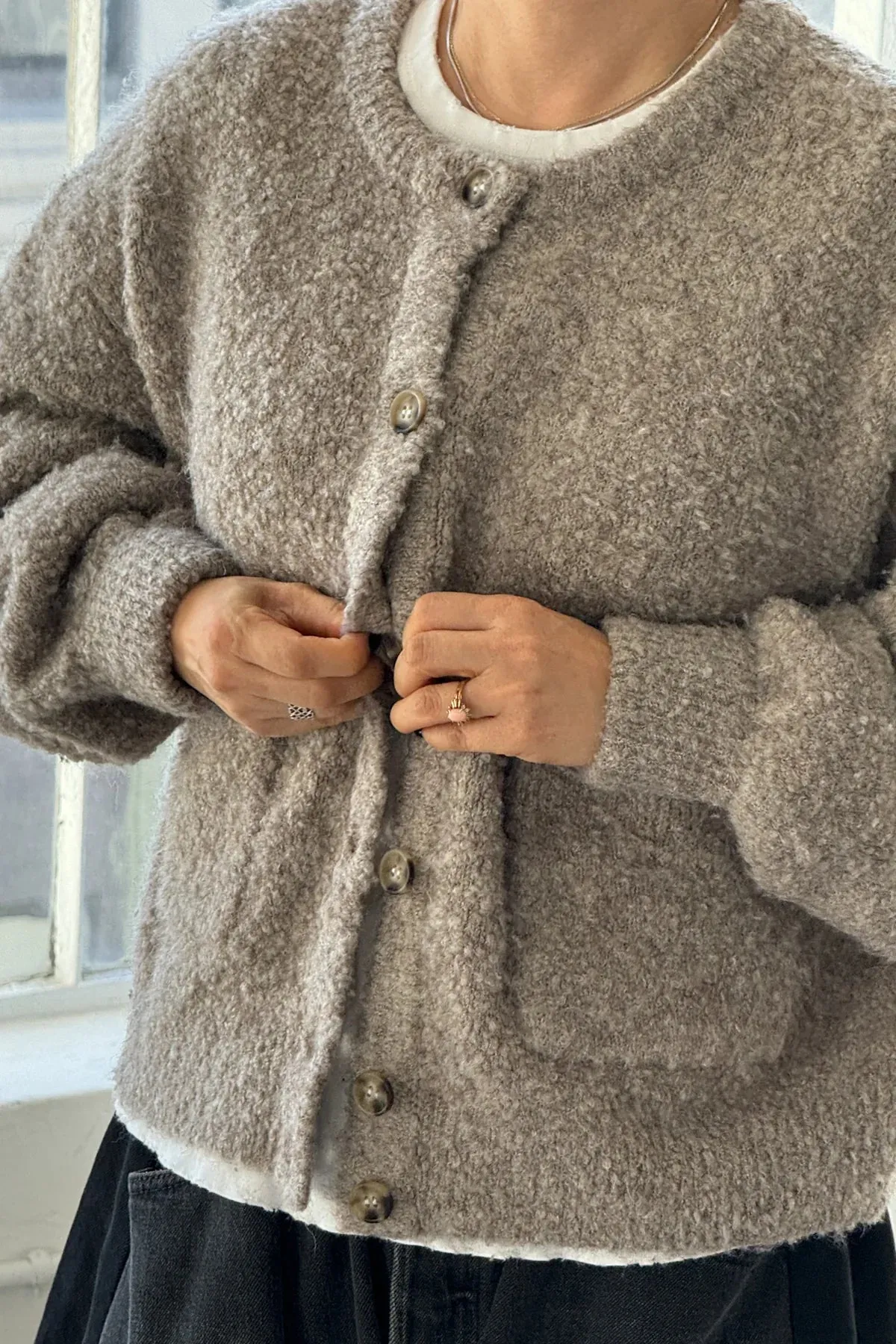 Millie Cardigan in Smoke By Le Bon Shoppe