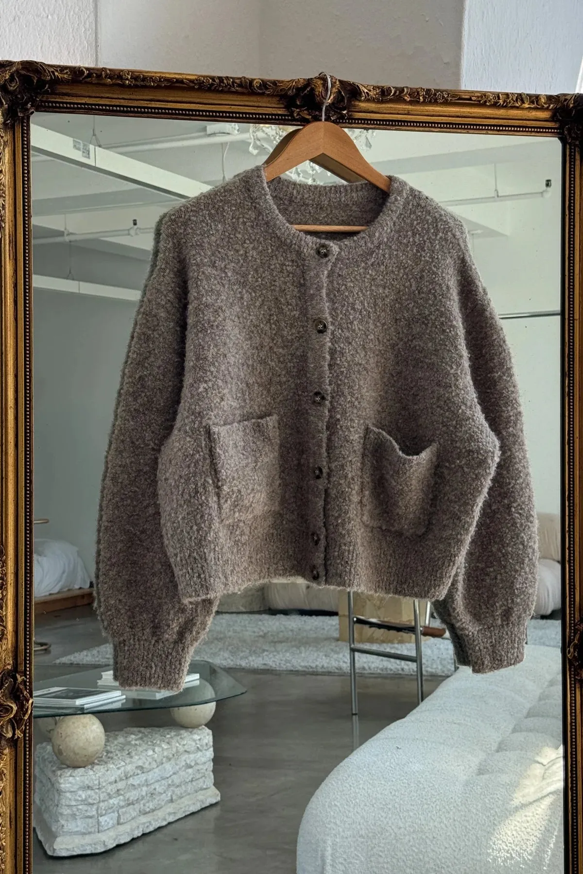 Millie Cardigan in Smoke By Le Bon Shoppe