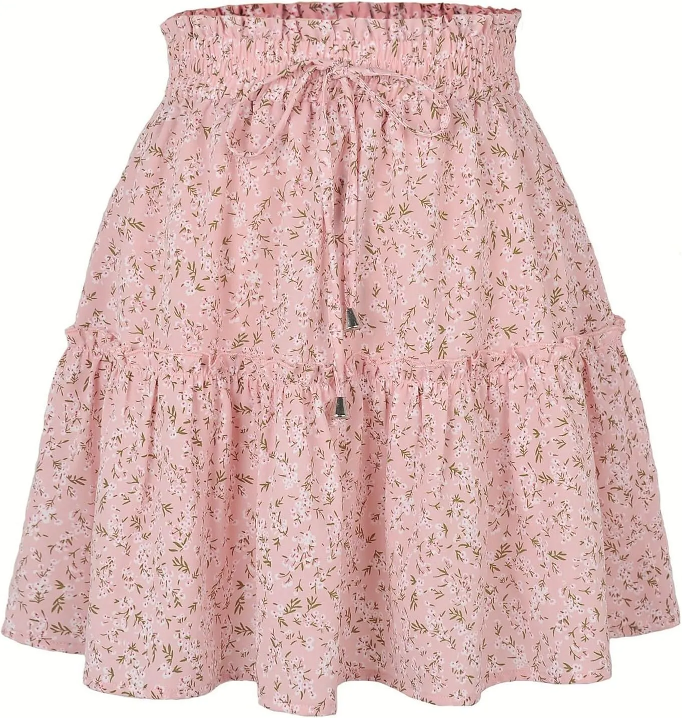 Mini Skirts for Women Trendy Summer Floral Short Skirts Drawstring High Rise Boho Beach Flowy Pleated A Line Skorts