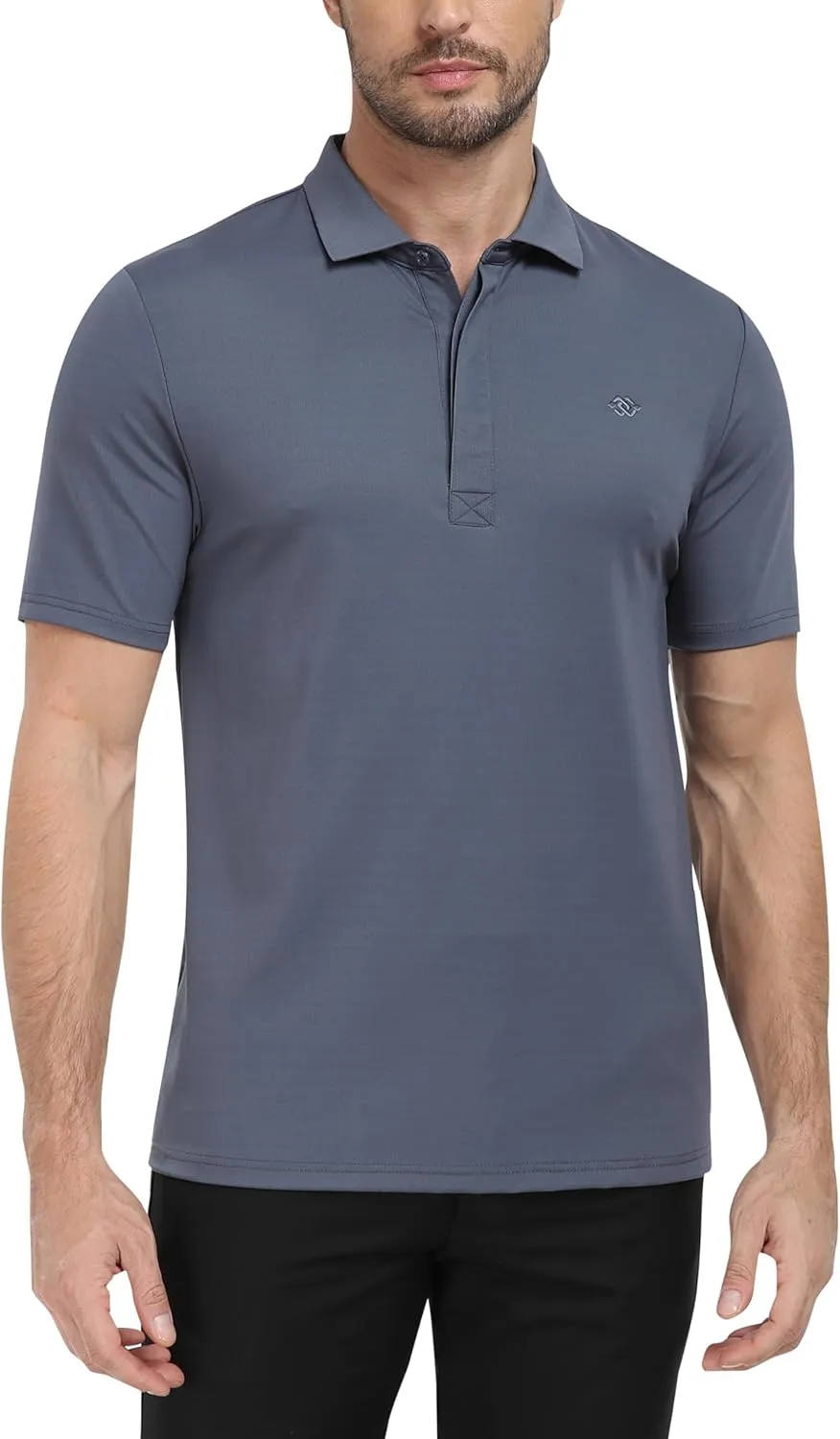 MoFiz Men's Polo Golf Short Sleeve Ultra Soft Comfy Collared T-Shirt Casual Quick Dry Classic Polo Shirt