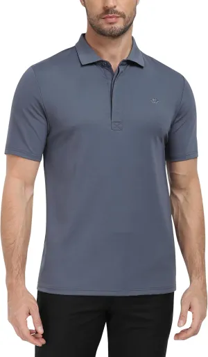 MoFiz Men's Polo Golf Short Sleeve Ultra Soft Comfy Collared T-Shirt Casual Quick Dry Classic Polo Shirt