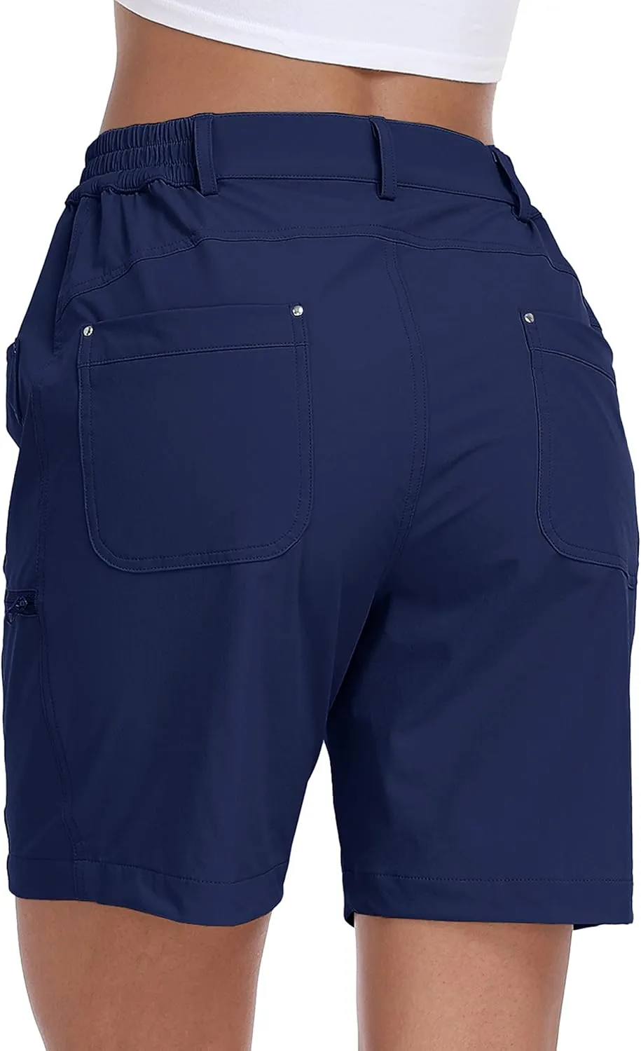 MoFiz Womens Golf Shorts 7" Quick Dry Hiking Shorts Lightweight Bermuda Shorts for Women with Pockets