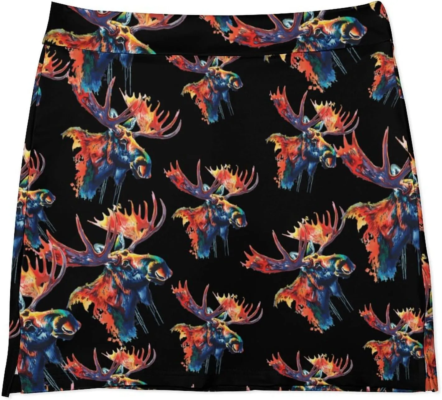Moose Head Women's Skort Athletic Skirt Golf Skorts A-line Skirts with Built-in Shorts Pockets