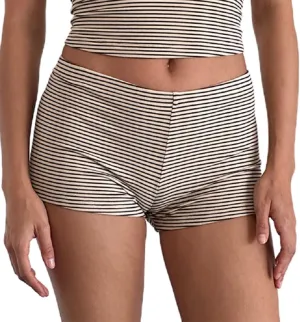 NUFIWI Y2k Striped Shorts for Women High Waist Stretch Micro Boy Shorts Slim Fit Pajamas Bottoms Lounge Shorts Sleepwear