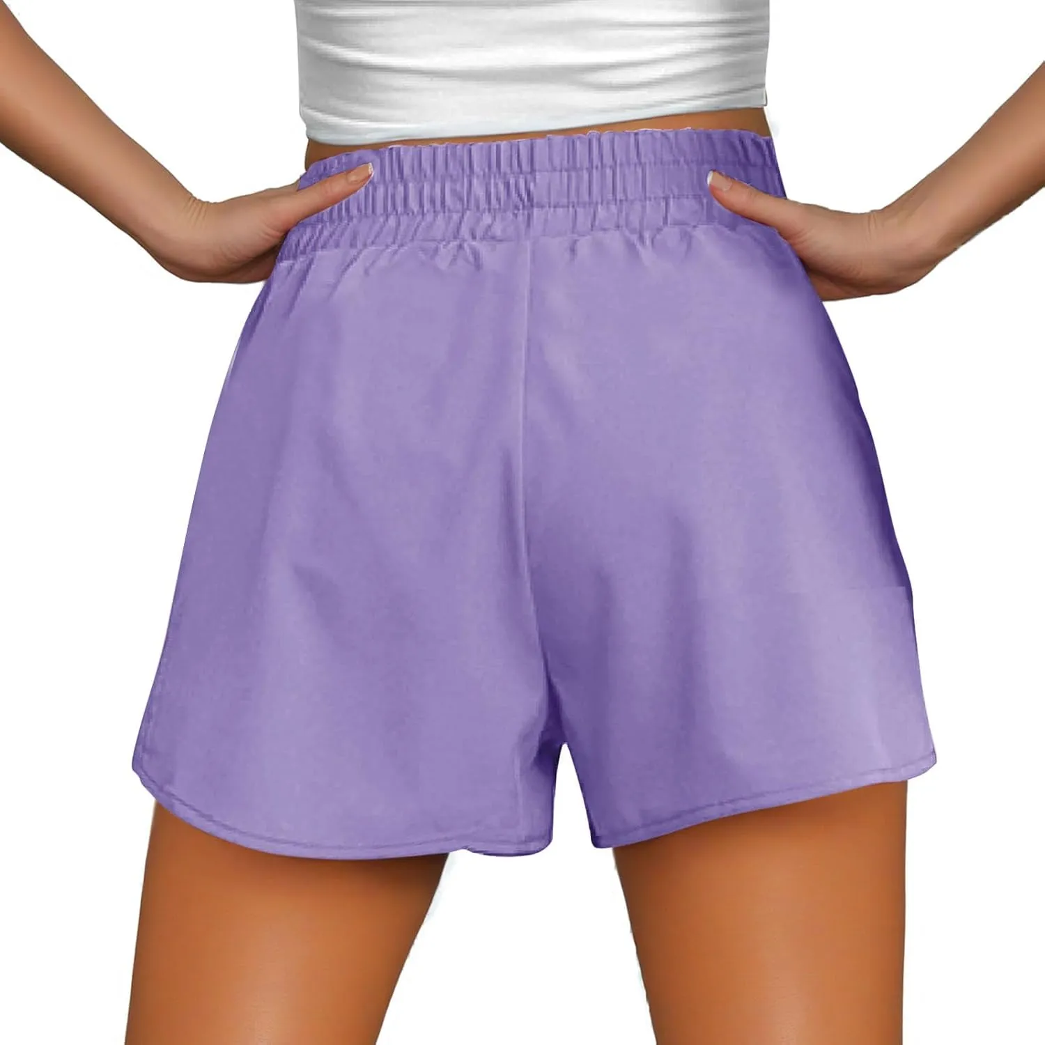 oiangi Running Shorts for Women High Waisted Quick Dry Athletic Shorts Lightweight Workout Biker Shorts with Zipper Pockets