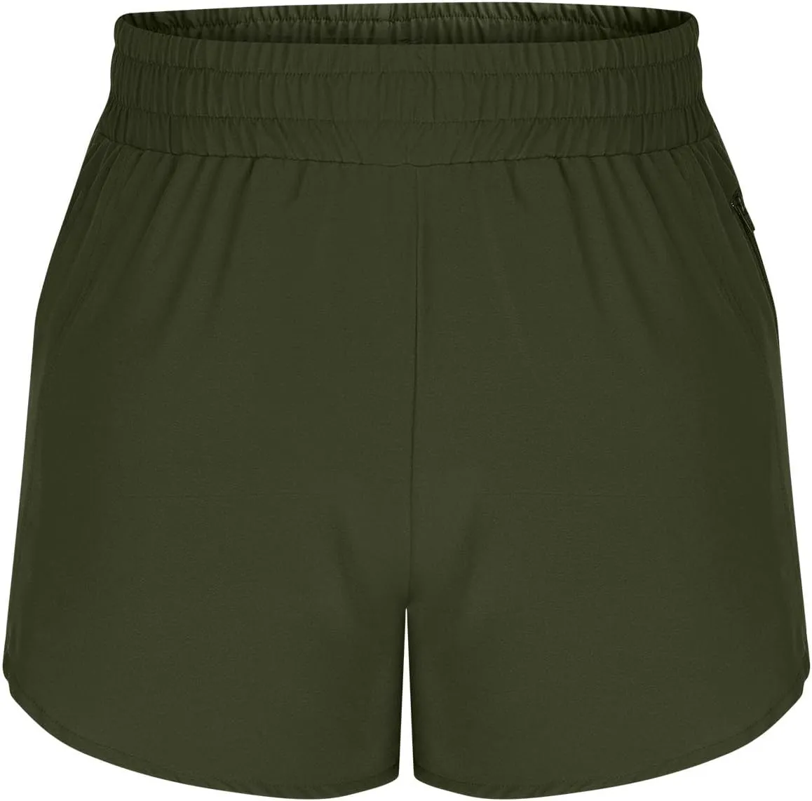 oiangi Running Shorts for Women High Waisted Quick Dry Athletic Shorts Lightweight Workout Biker Shorts with Zipper Pockets