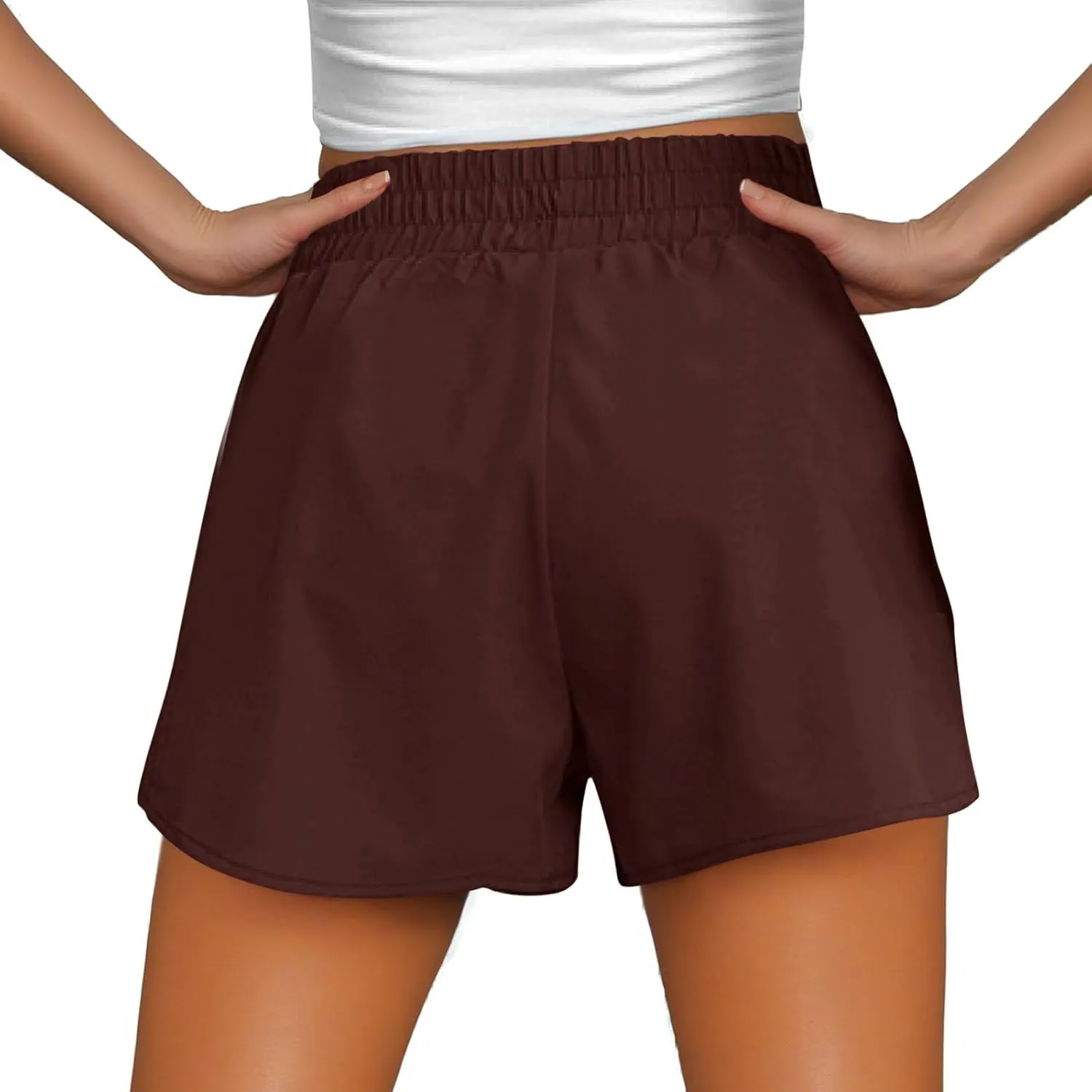 oiangi Running Shorts for Women High Waisted Quick Dry Athletic Shorts Lightweight Workout Biker Shorts with Zipper Pockets
