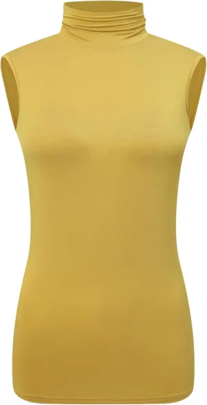 OThread & Co. Women's Sleeveless Turtleneck T-Shirt Basic Stretch Layer Comfy High Neck Tank Top