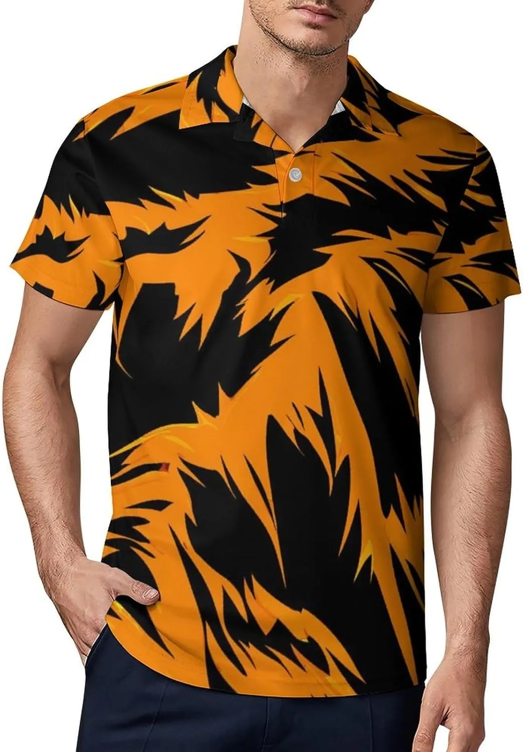 Owl Pattern Men's Short Sleeve Polo Shirts Regular-Fit Quick-Dry Casual Golf T-Shirts Summer Pullover Tennis T-Shirt Tops