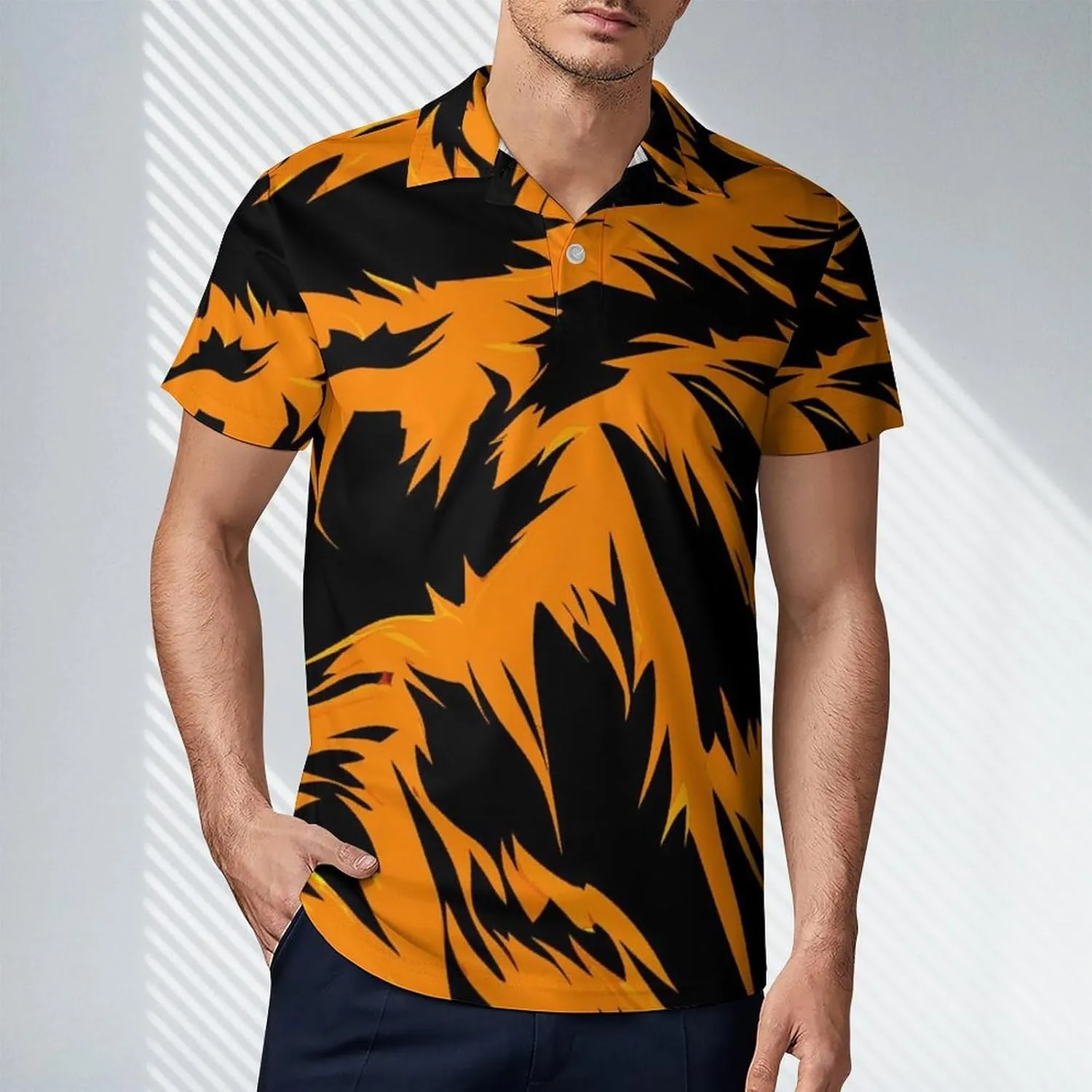 Owl Pattern Men's Short Sleeve Polo Shirts Regular-Fit Quick-Dry Casual Golf T-Shirts Summer Pullover Tennis T-Shirt Tops