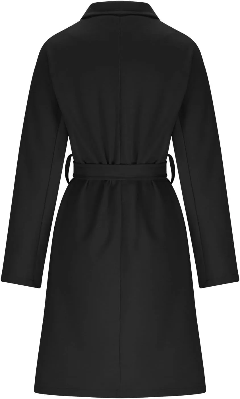 Peacoat Womens Coat Winter Wool Blend Coat Trendy Oversized Open Front Thick Long Trench Overcoat