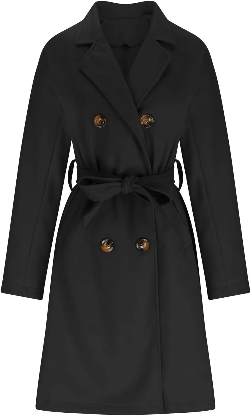 Peacoat Womens Coat Winter Wool Blend Coat Trendy Oversized Open Front Thick Long Trench Overcoat