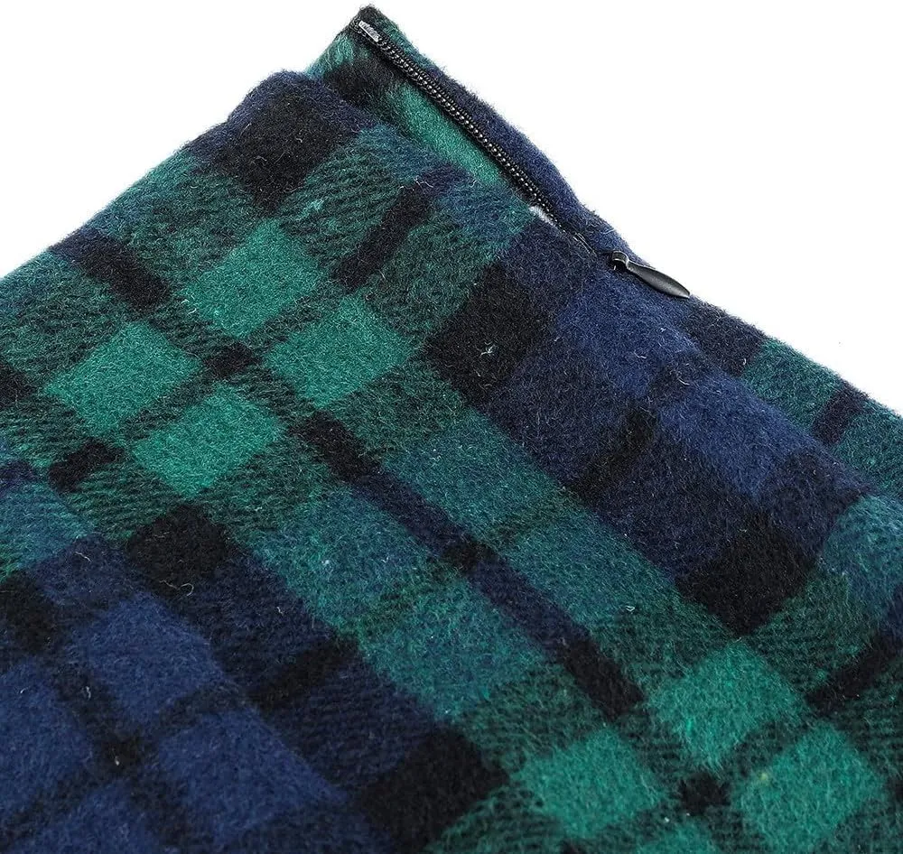 Plaid Skirts for Women Fall High Waisted Wool Christmas Skirts Y2k Sexy Tight Bodycon Mini Tartan Pencil Skirt