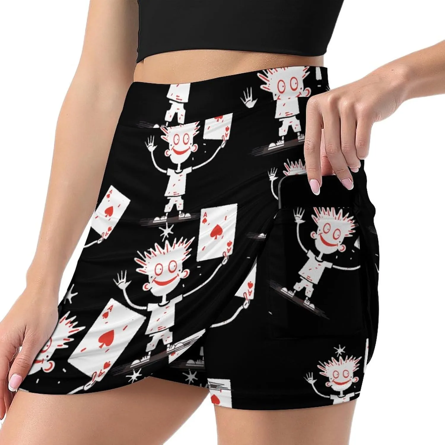 Proud of Playing Poker Cards Women's Skort Athletic Skirt Golf Skorts A-line Skirts with Built-in Shorts Pockets