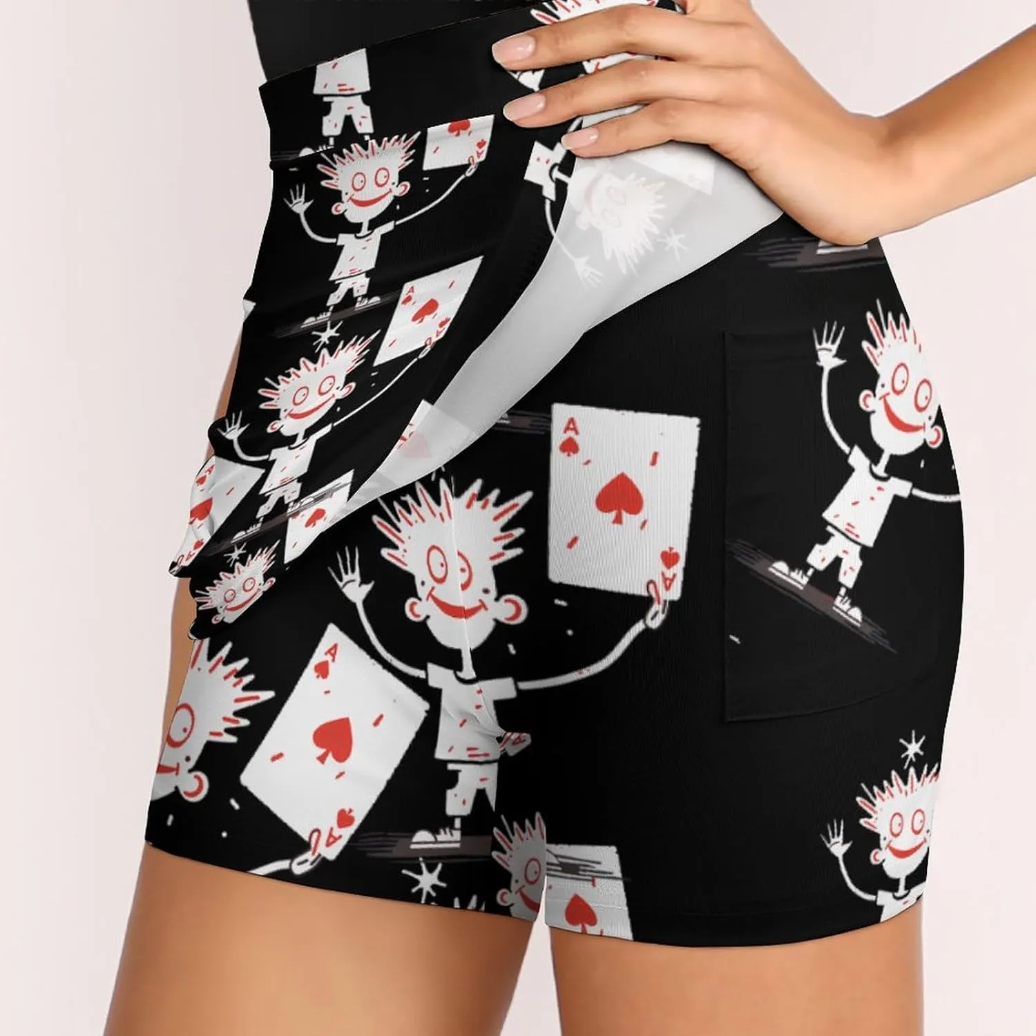 Proud of Playing Poker Cards Women's Skort Athletic Skirt Golf Skorts A-line Skirts with Built-in Shorts Pockets