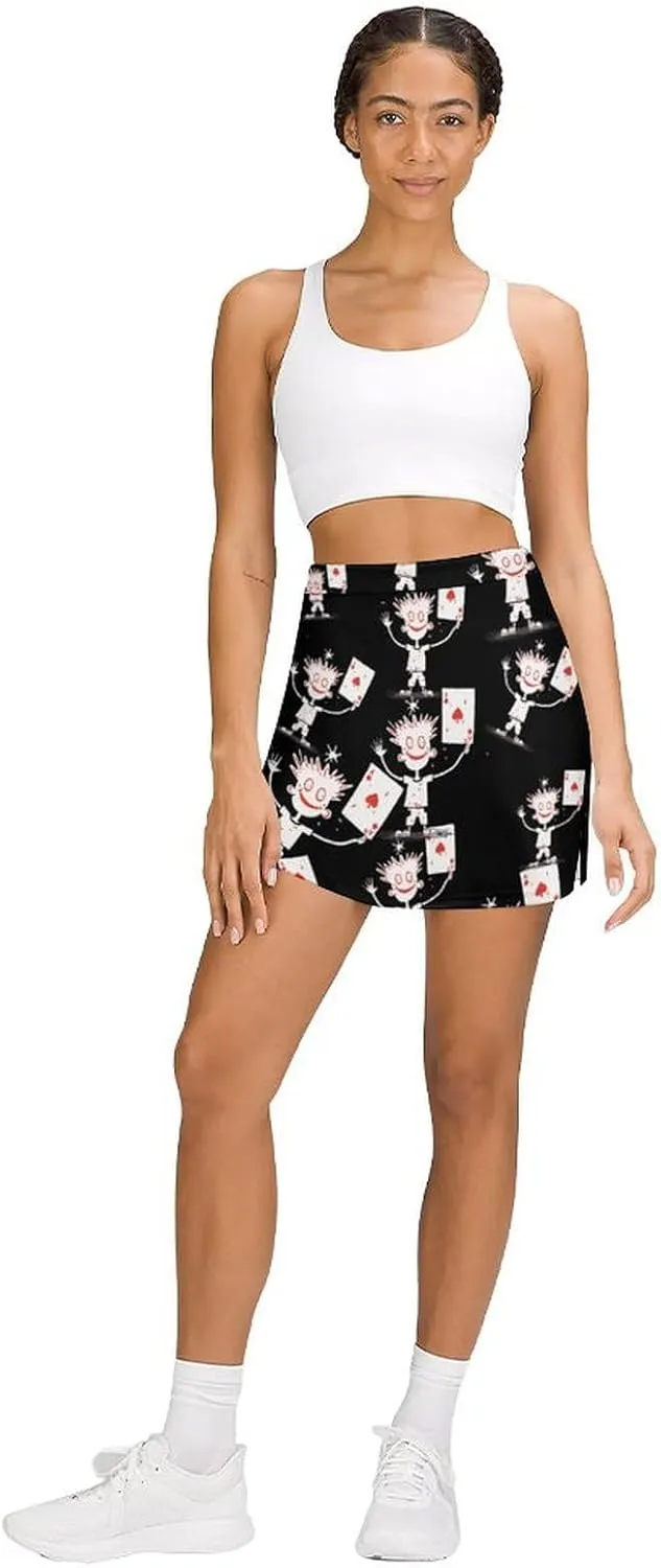 Proud of Playing Poker Cards Women's Skort Athletic Skirt Golf Skorts A-line Skirts with Built-in Shorts Pockets