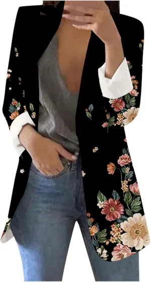 Pumpkin Fancy Polyester Blazer Women Loungewear Long Sleeves Blazers Comfortable Slimming Oversized Lapel