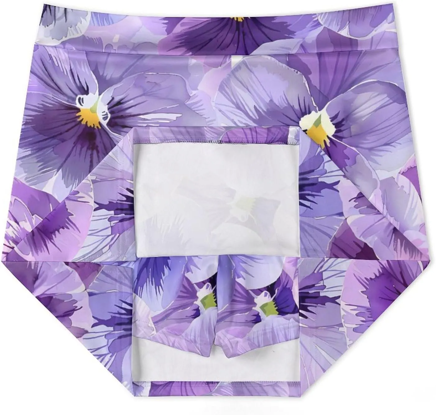Purple Pansy Floral Women's Skort Athletic Skirt Golf Skorts A-line Skirts with Built-in Shorts Pockets