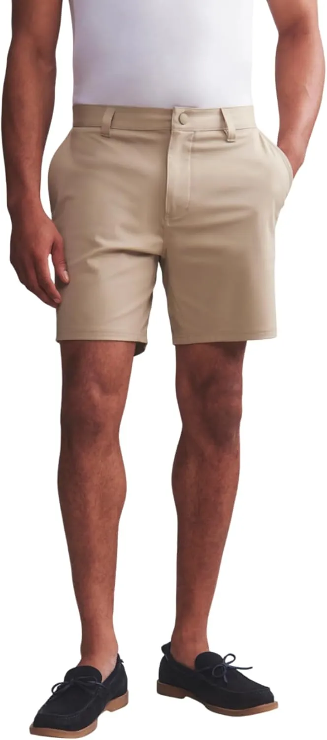 Rhone Commuter 7" Mens Shorts, Stretch Fabric Golf Shorts for Men, Flat-Front Mens Khaki Shorts, Wrinkle Resistant