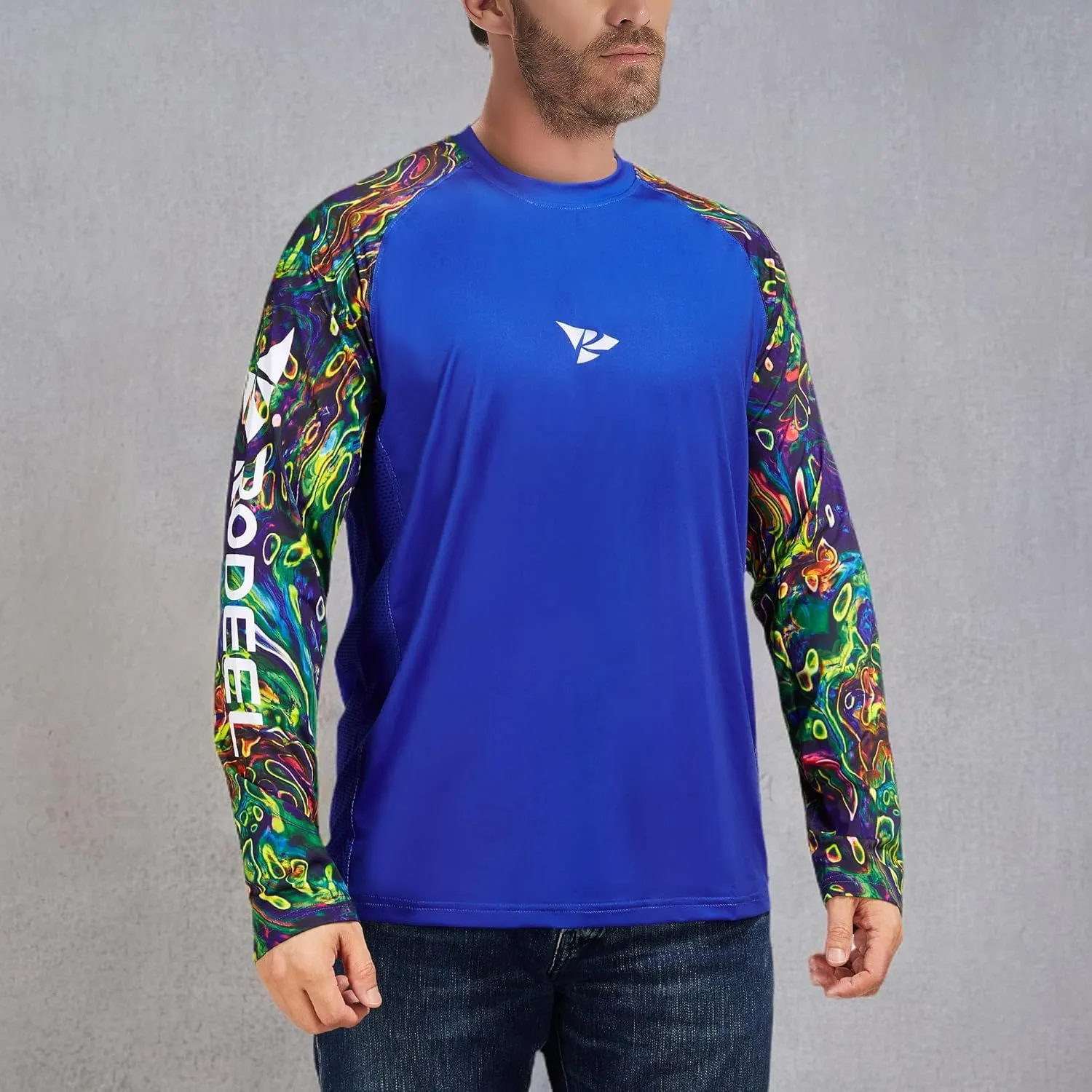 Rodeel Loose-Fit Fishing T-Shirt Vented Long Sleeve Shirt UPF50 Sleeve 6 Colors, 6 Size