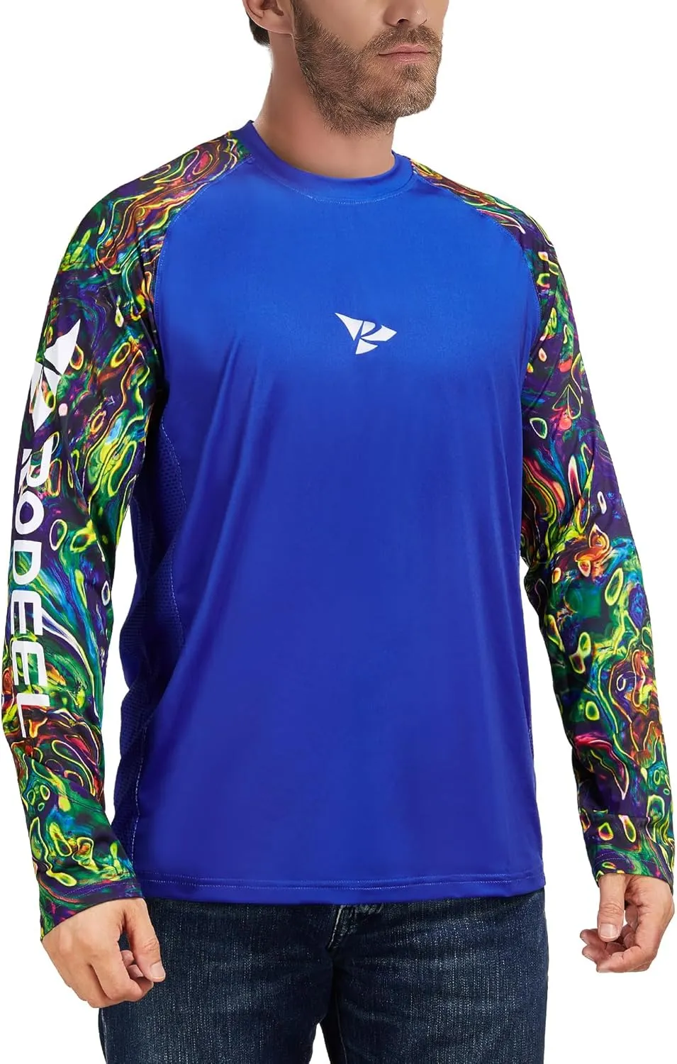 Rodeel Loose-Fit Fishing T-Shirt Vented Long Sleeve Shirt UPF50 Sleeve 6 Colors, 6 Size