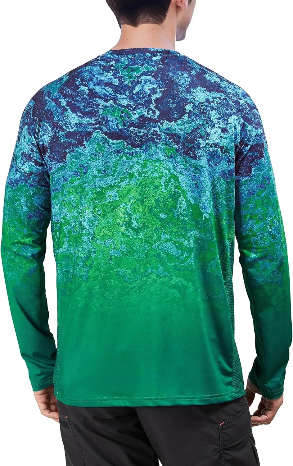 Rodeel Mens Loose-Fit Fishing T-Shirt Vented River Bluff Performance Long Sleeve Shirt UPF 50 Sleeve