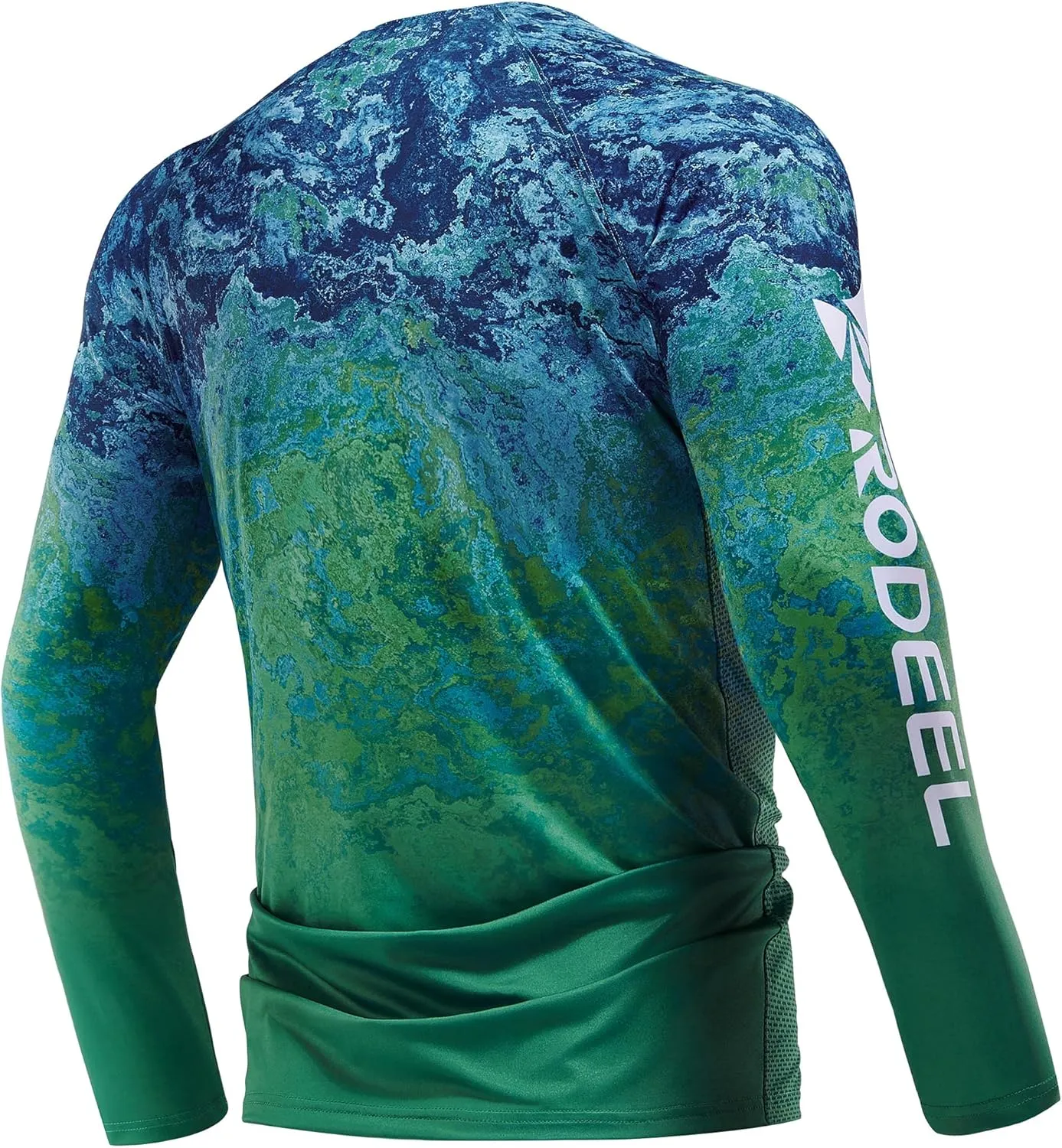 Rodeel Mens Loose-Fit Fishing T-Shirt Vented River Bluff Performance Long Sleeve Shirt UPF 50 Sleeve