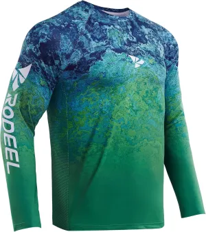Rodeel Mens Loose-Fit Fishing T-Shirt Vented River Bluff Performance Long Sleeve Shirt UPF 50 Sleeve