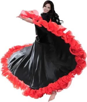 ROYAL SMEELA Belly Dance Skirt for Women Belly Dancing Costume Flamenco Maxi Full Tribal ATS 25 Yard Skirts 720 Degree Satin