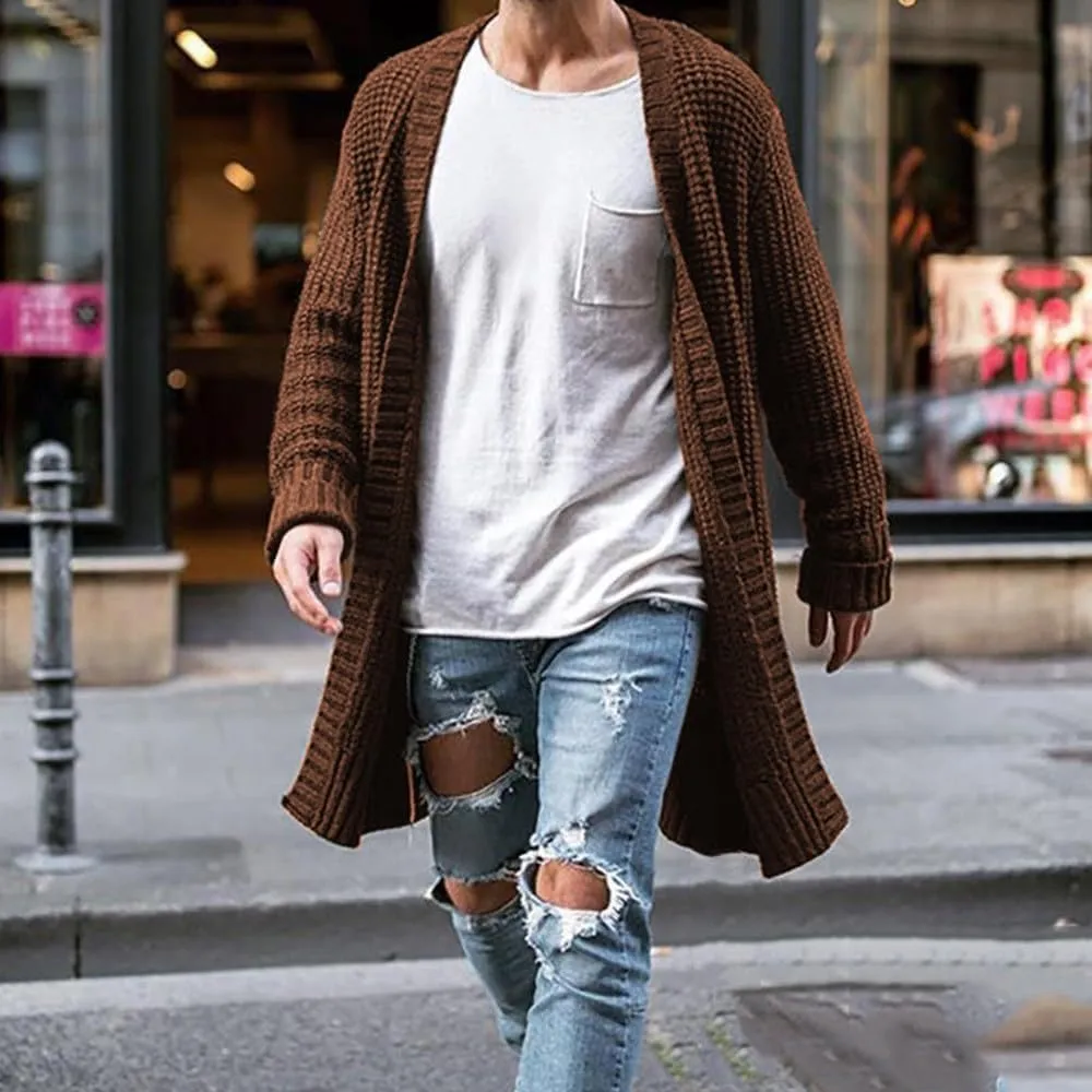 RTRDE Men's Coat Long Cardigan Jacket Trench Coat Fall Winter Outwear Coats For Men, M-2XL