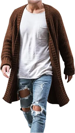 RTRDE Men's Coat Long Cardigan Jacket Trench Coat Fall Winter Outwear Coats For Men, M-2XL