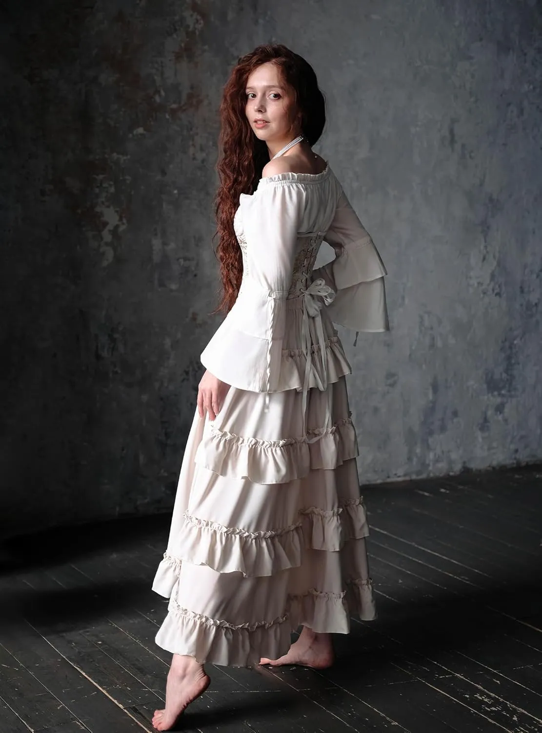Scarlet Darkness Women's 2024 Summer Skirt Gothic Steampunk Skirt Victorian High-Low Bustle Skirt
