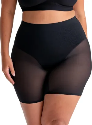 SHAPERMINT Compression Shorts - High Waisted Women Mesh Body Shaper Shorts - Under Dress Shapewear Shorts, No Chub Rub