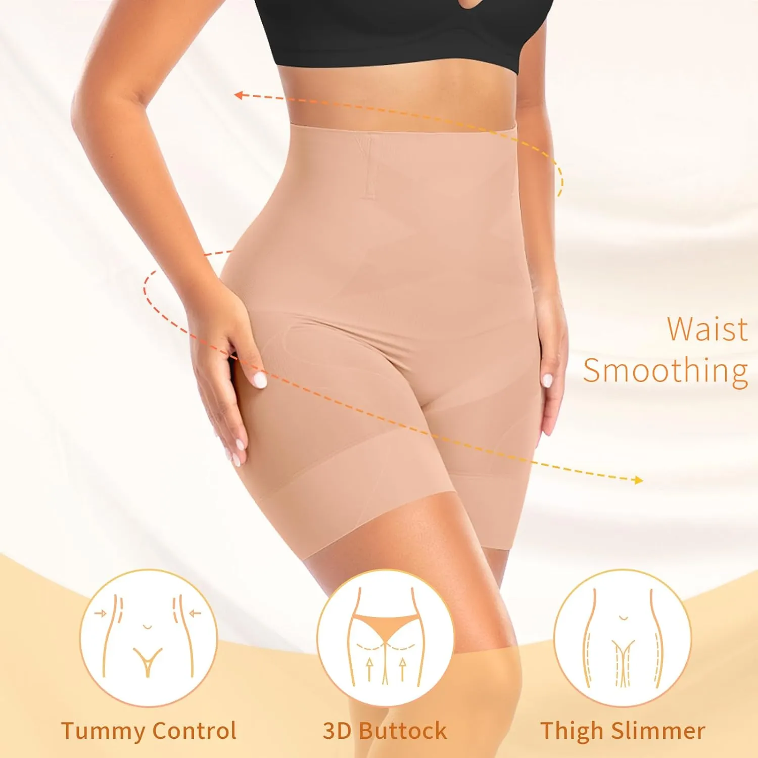 Shapewear Shorts for Women Tummy Control High Waist Shaping Shorts Body Shaper Panties Underwear Slip Shorts Under Dresses