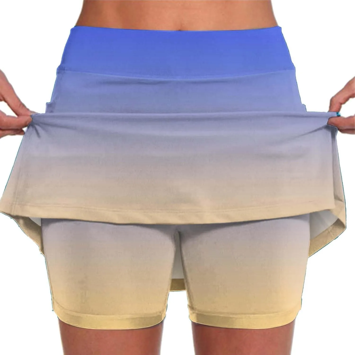 Skirts for Women with Shorts Waist Tie Shorts with Pockets Athletic Skirt with Shorts Skorts for Woman Solid
