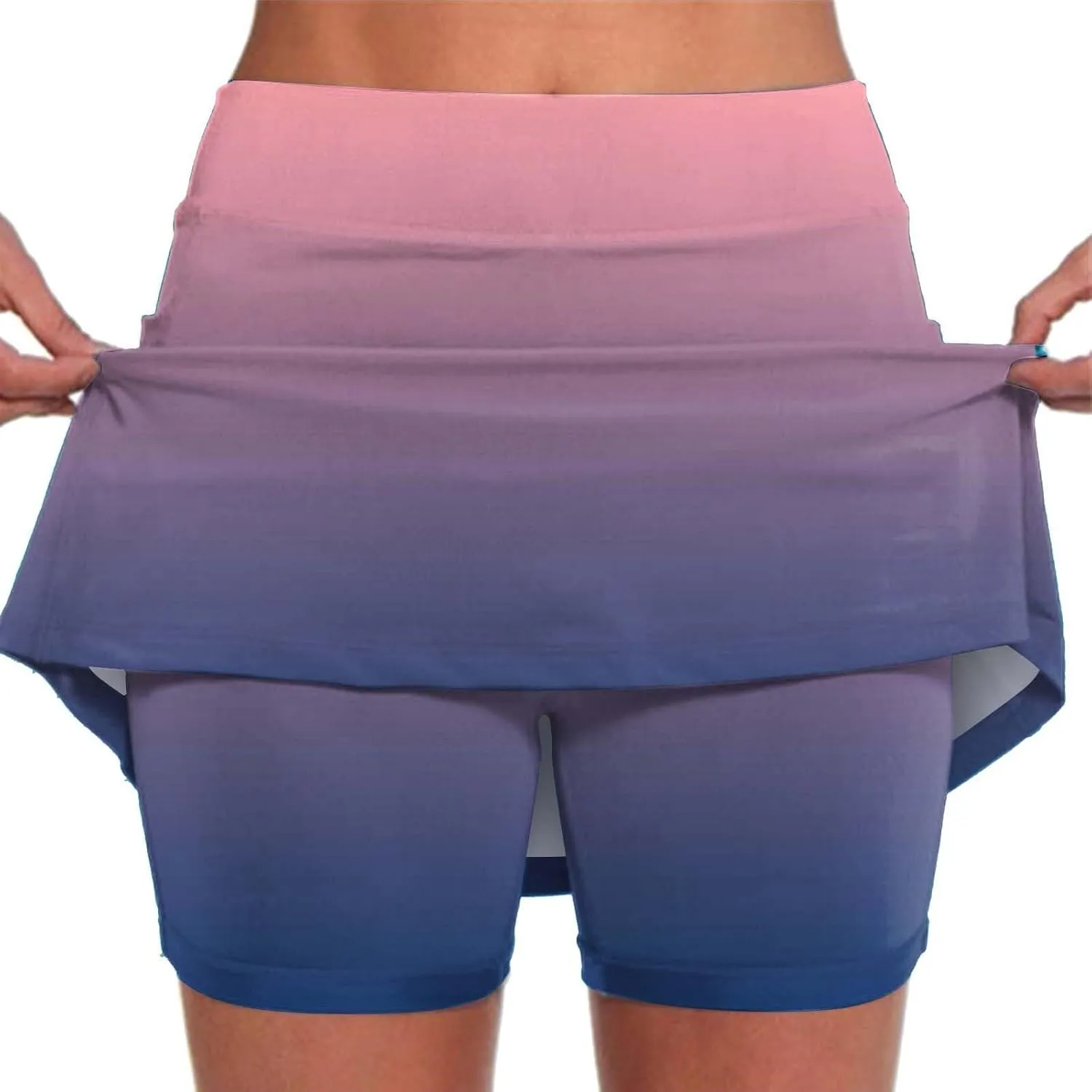 Skirts for Women with Shorts Waist Tie Shorts with Pockets Athletic Skirt with Shorts Skorts for Woman Solid