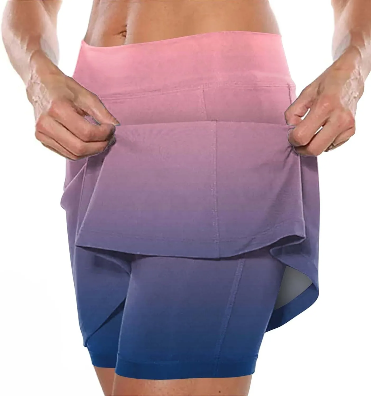Skirts for Women with Shorts Waist Tie Shorts with Pockets Athletic Skirt with Shorts Skorts for Woman Solid