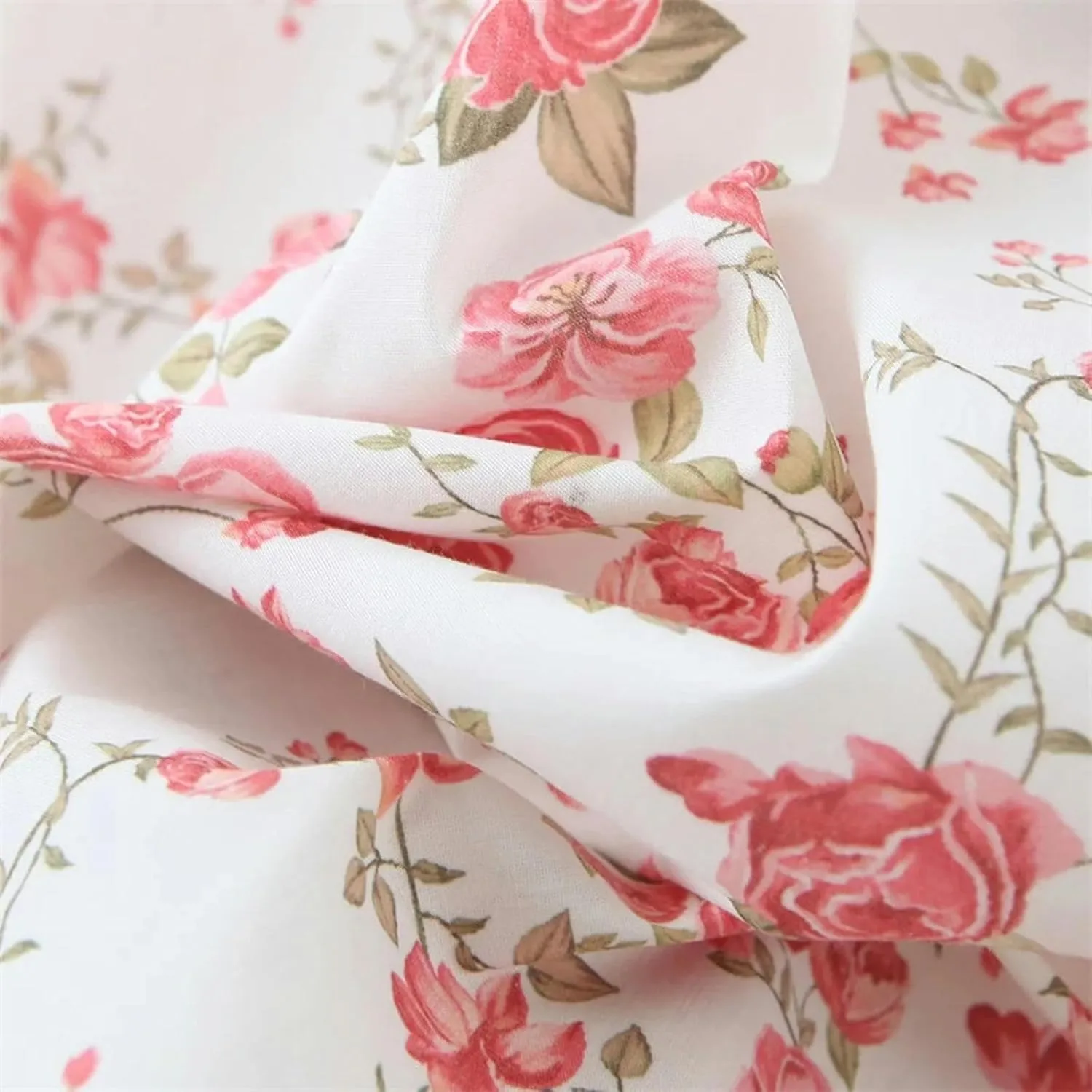 Square Collar Chest Pleated lace-up Retro Dress for Women in Spring and Summer Printed high-Waisted Puff-Sleeved Long Skirt-White Floral Floral-L