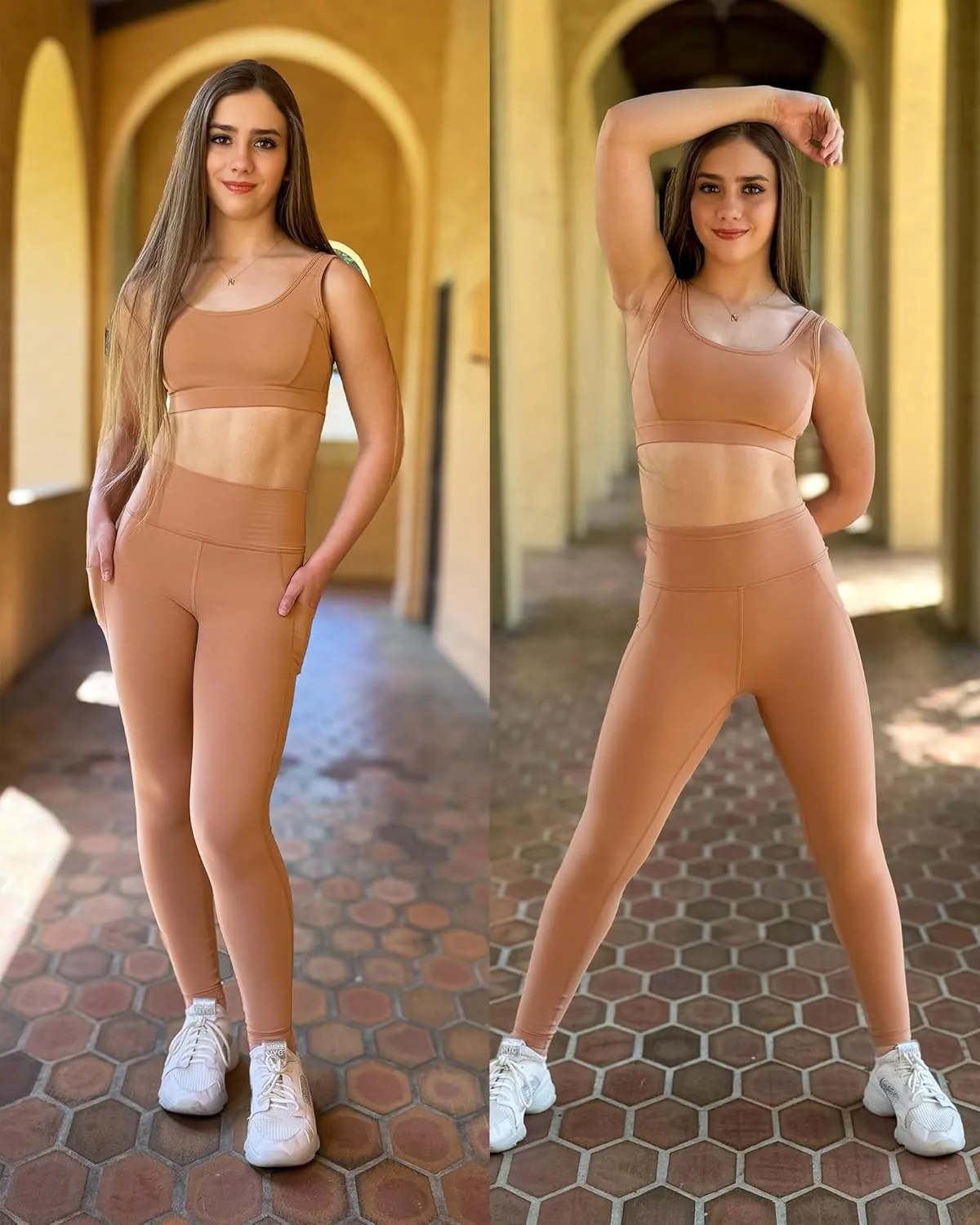 Stelle High Waisted Yoga Leggings with Pockets, Buttery Soft Workout Yoga Pants for Women Tummy Control Running Gym