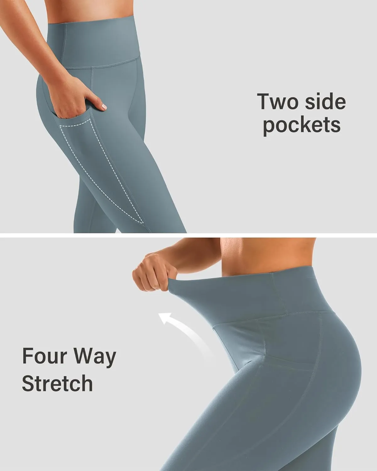 Stelle High Waisted Yoga Leggings with Pockets, Buttery Soft Workout Yoga Pants for Women Tummy Control Running Gym