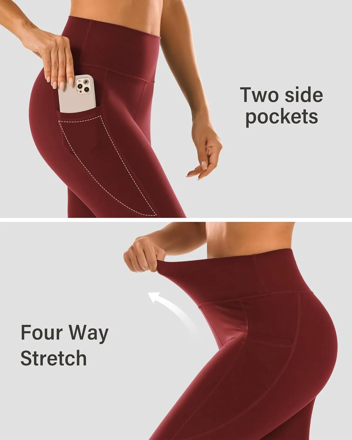 Stelle High Waisted Yoga Leggings with Pockets, Buttery Soft Workout Yoga Pants for Women Tummy Control Running Gym