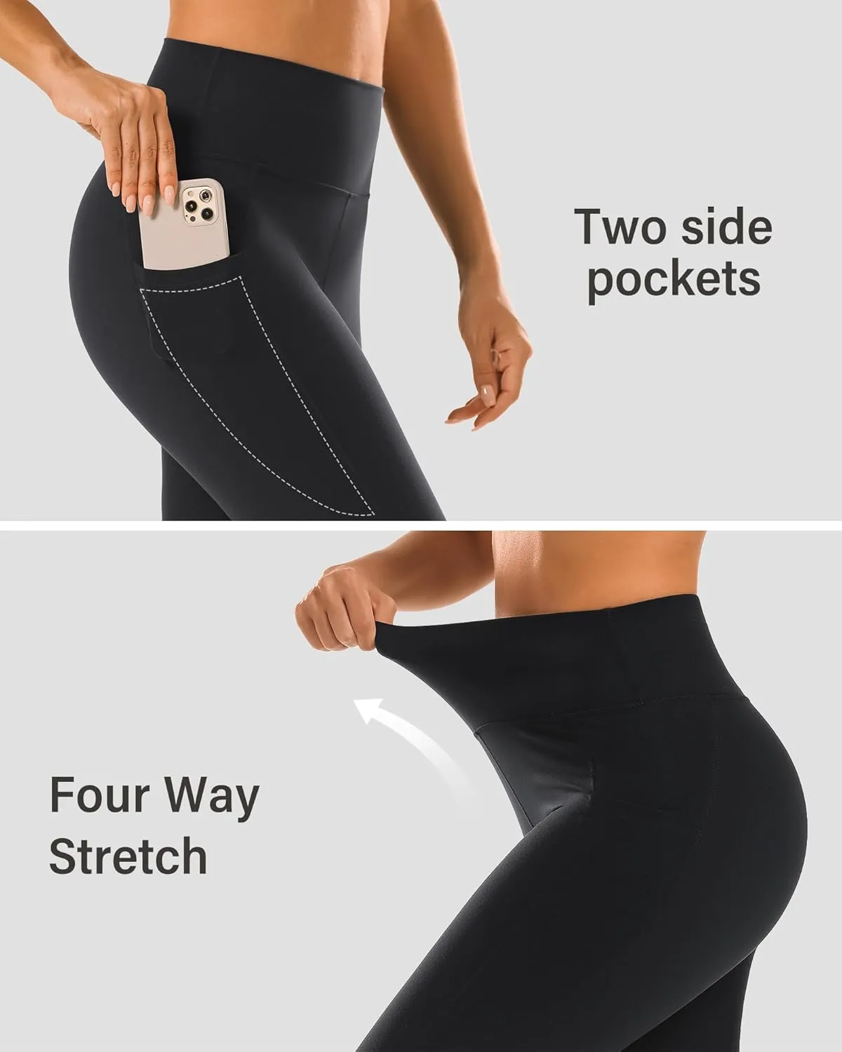 Stelle High Waisted Yoga Leggings with Pockets, Buttery Soft Workout Yoga Pants for Women Tummy Control Running Gym
